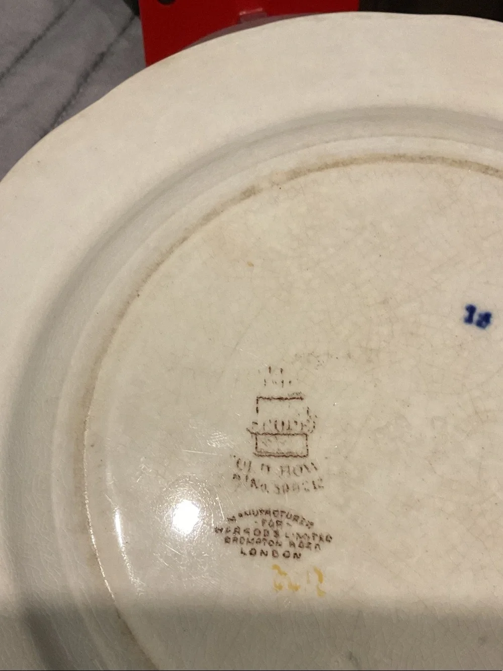 Cream Floral Decorative Dinner Plate with Multicolor Motif old Bow pattern